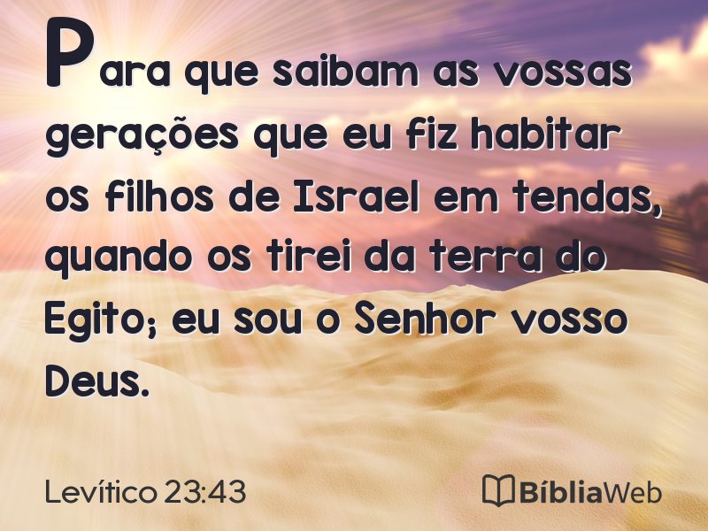 Levítico 23:43 em imagem para compartilhar