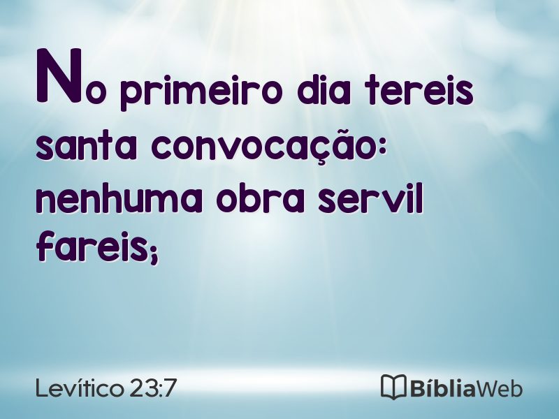 Levítico 23:7 em imagem para compartilhar
