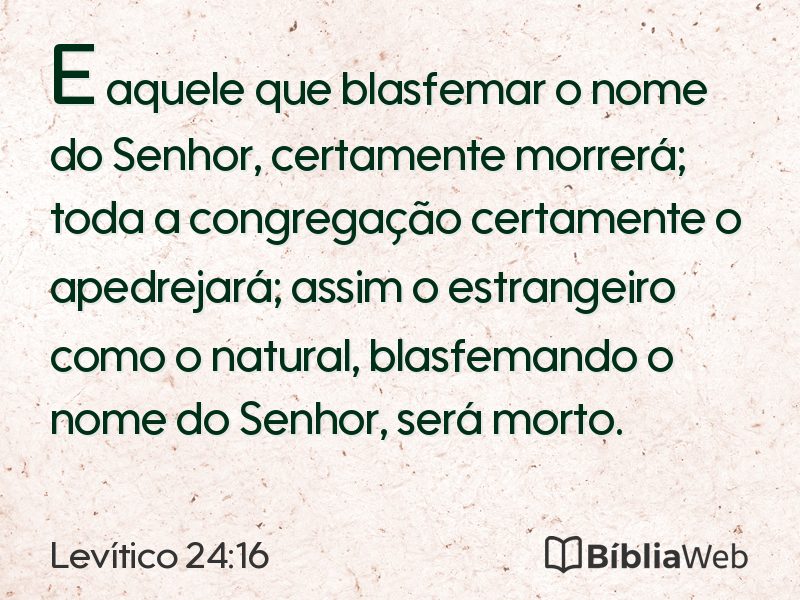 Levítico 24:16 em imagem para compartilhar
