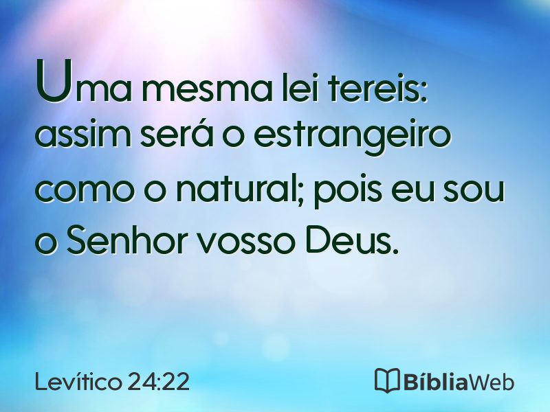 Levítico 24:22 em imagem para compartilhar