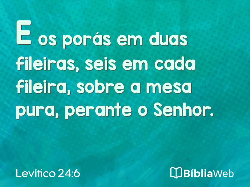Levítico 24:6 em imagem para compartilhar