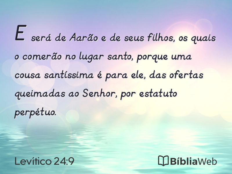 Levítico 24:9 em imagem para compartilhar