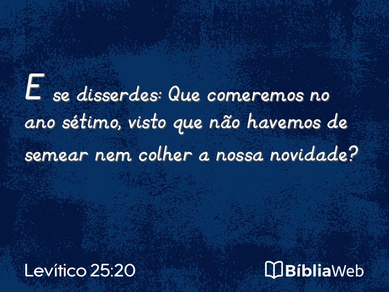 Levítico 25:20 em imagem para compartilhar