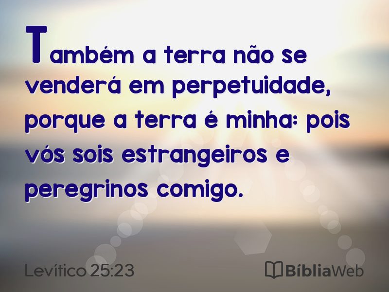 Levítico 25:23 em imagem para compartilhar