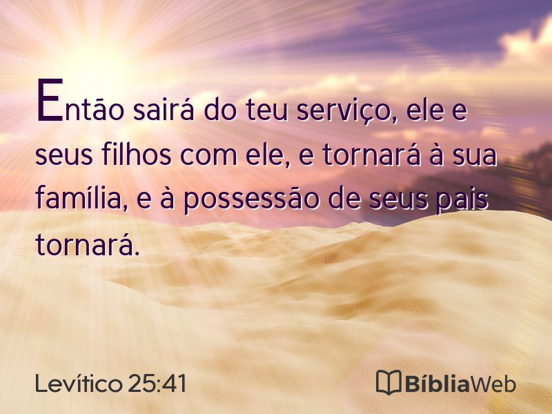 Levítico 25:41 em imagem para compartilhar