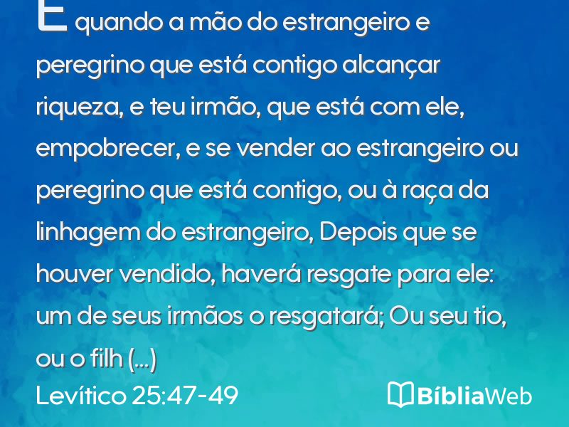 Levítico 25:47-49 em imagem para compartilhar