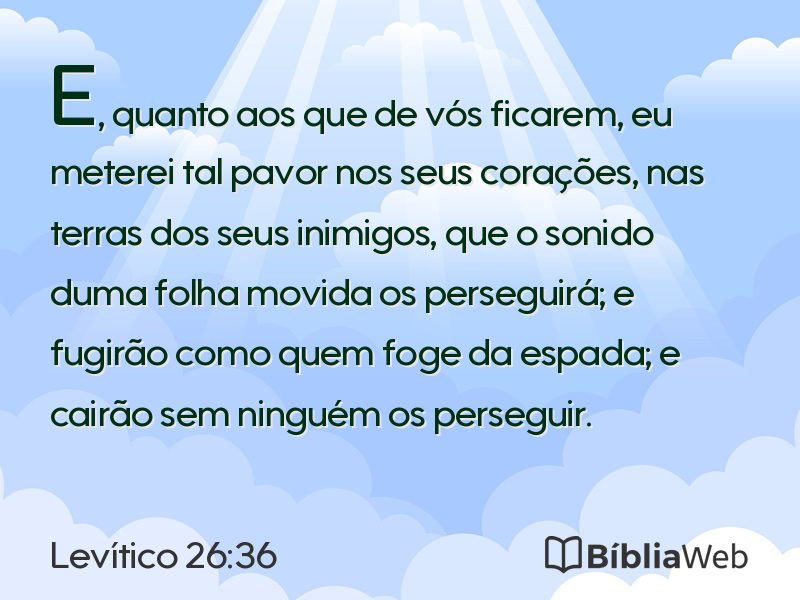 Levítico 26:36 em imagem para compartilhar