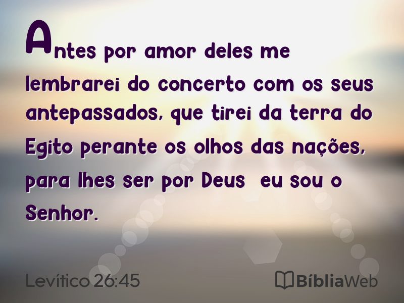 Levítico 26:45 em imagem para compartilhar