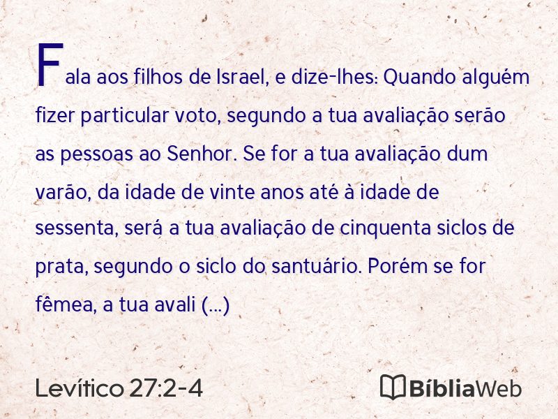 Levítico 27:2-4 em imagem para compartilhar