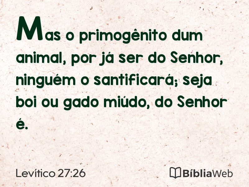 Levítico 27:26 em imagem para compartilhar