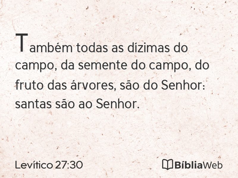 Levítico 27:30 em imagem para compartilhar