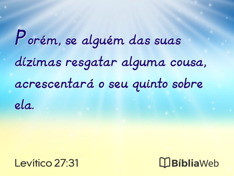 Levítico 27:31 em imagem para compartilhar