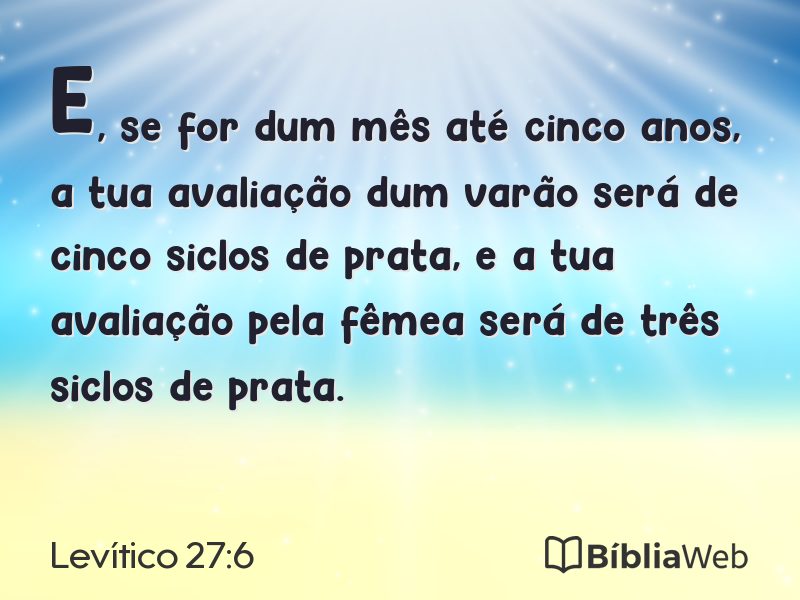 Levítico 27:6 em imagem para compartilhar