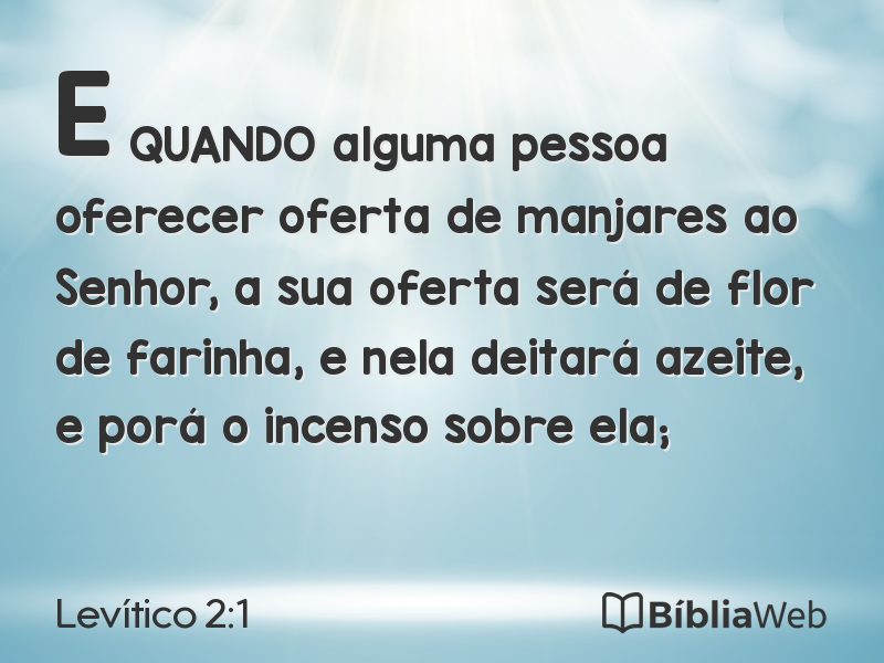 Levítico 2:1 em imagem para compartilhar