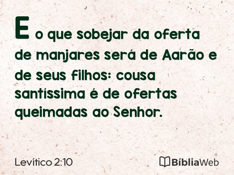 Levítico 2:10 em imagem para compartilhar