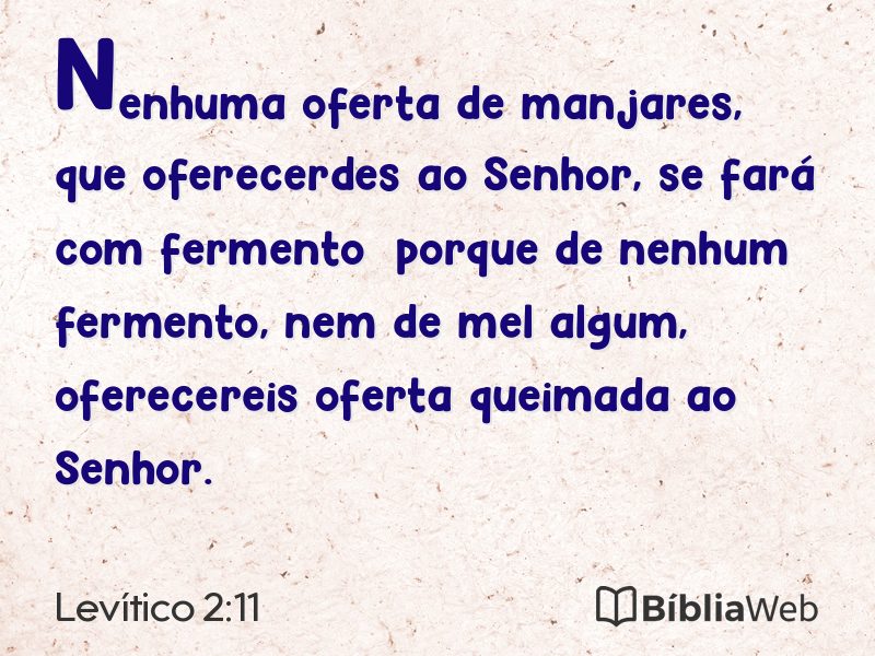 Levítico 2:11 em imagem para compartilhar