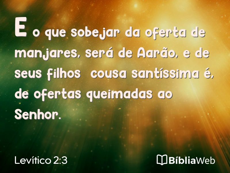 Levítico 2:3 em imagem para compartilhar