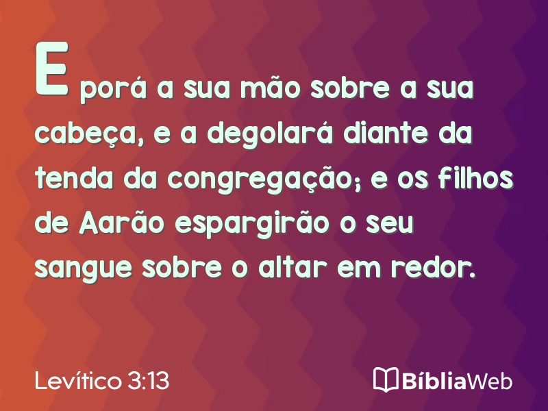 Levítico 3:13 em imagem para compartilhar