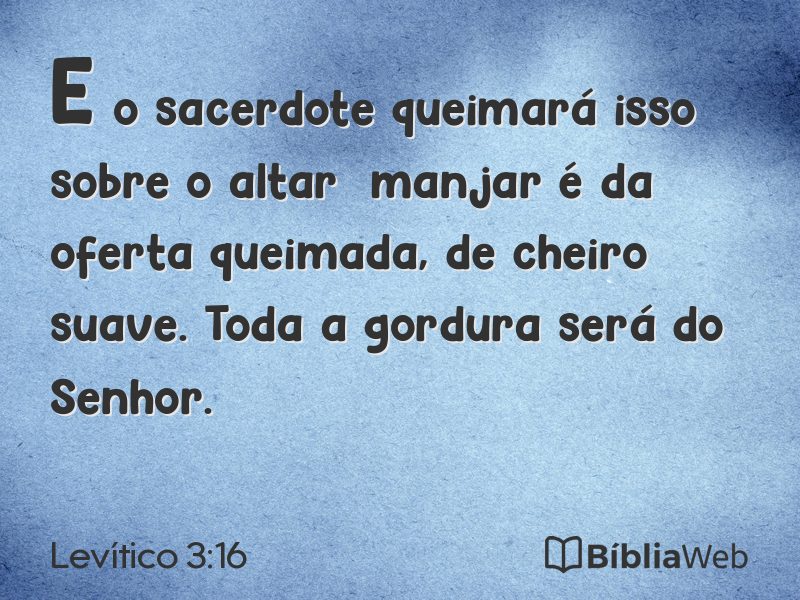 Levítico 3:16 em imagem para compartilhar