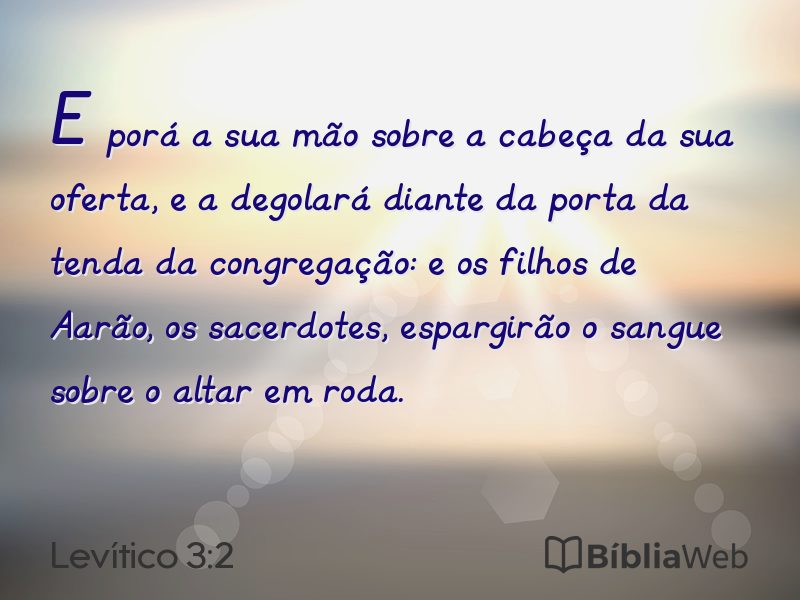 Levítico 3:2 em imagem para compartilhar