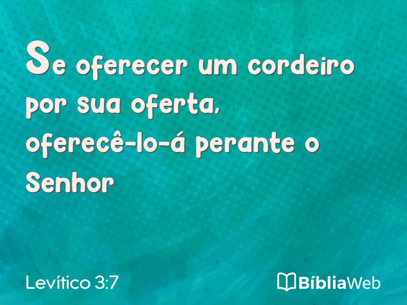 Levítico 3:7 em imagem para compartilhar