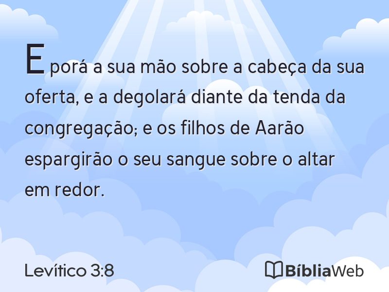 Levítico 3:8 em imagem para compartilhar