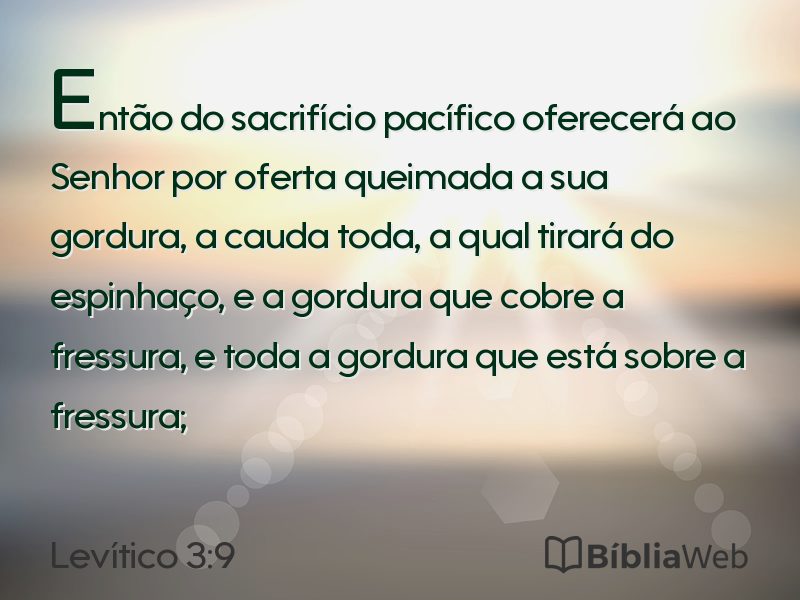 Levítico 3:9 em imagem para compartilhar