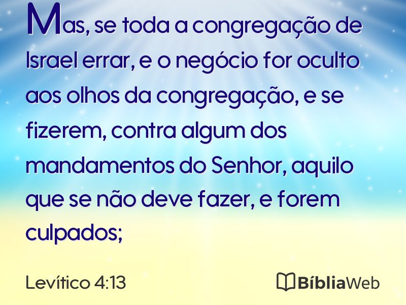 Levítico 4:13 em imagem para compartilhar