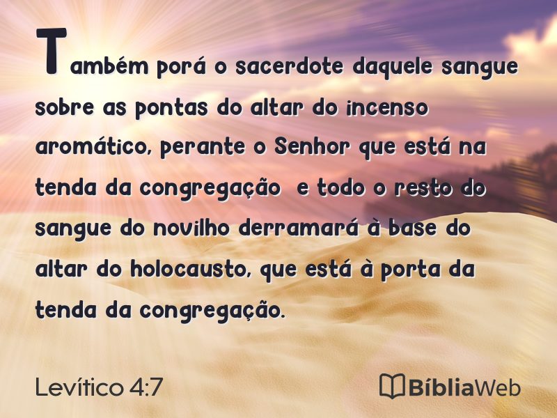 Levítico 4:7 em imagem para compartilhar