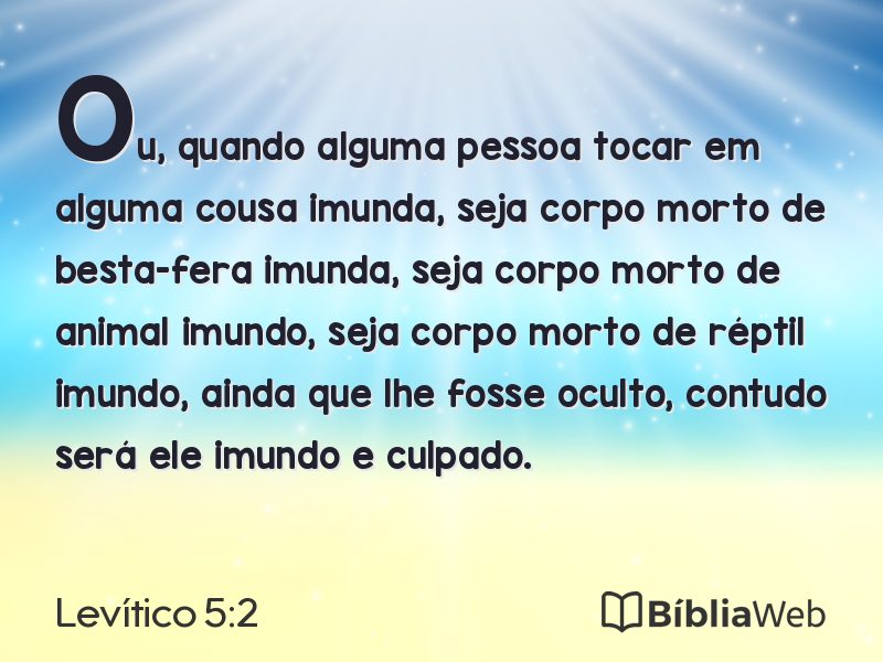 Levítico 5:2 em imagem para compartilhar