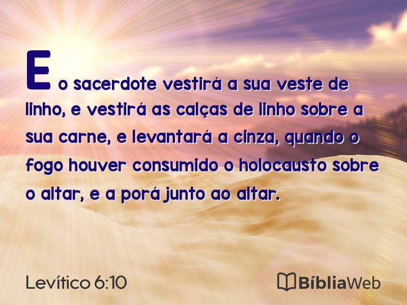 Levítico 6:10 em imagem para compartilhar