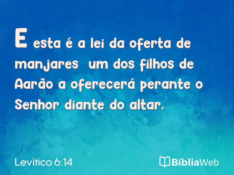 Levítico 6:14 em imagem para compartilhar