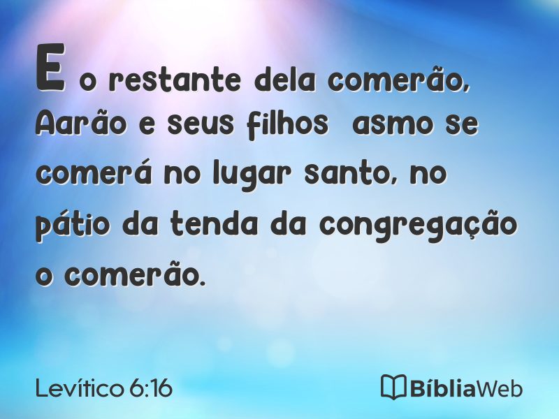 Levítico 6:16 em imagem para compartilhar