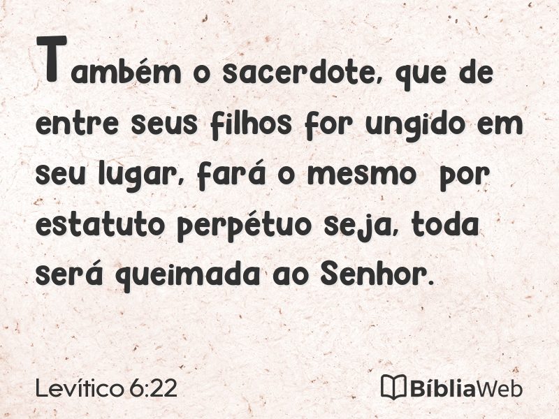 Levítico 6:22 em imagem para compartilhar