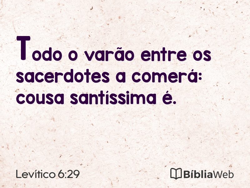 Levítico 6:29 em imagem para compartilhar