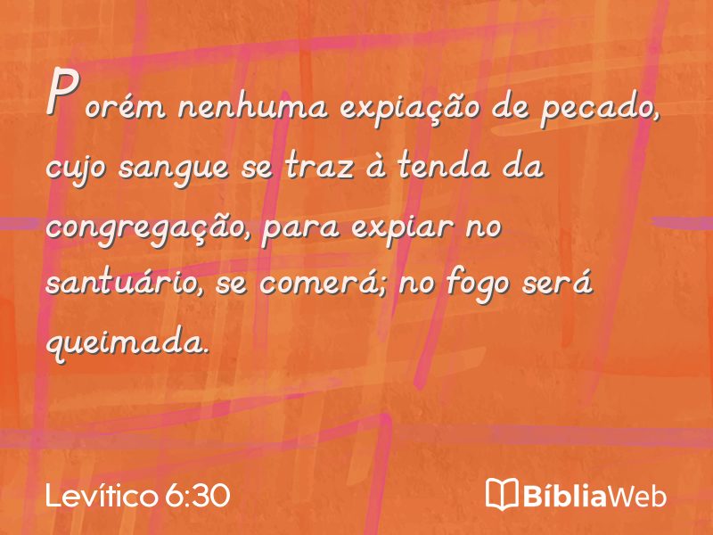 Levítico 6:30 em imagem para compartilhar