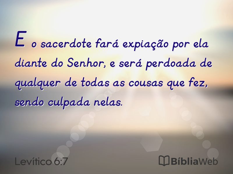 Levítico 6:7 em imagem para compartilhar