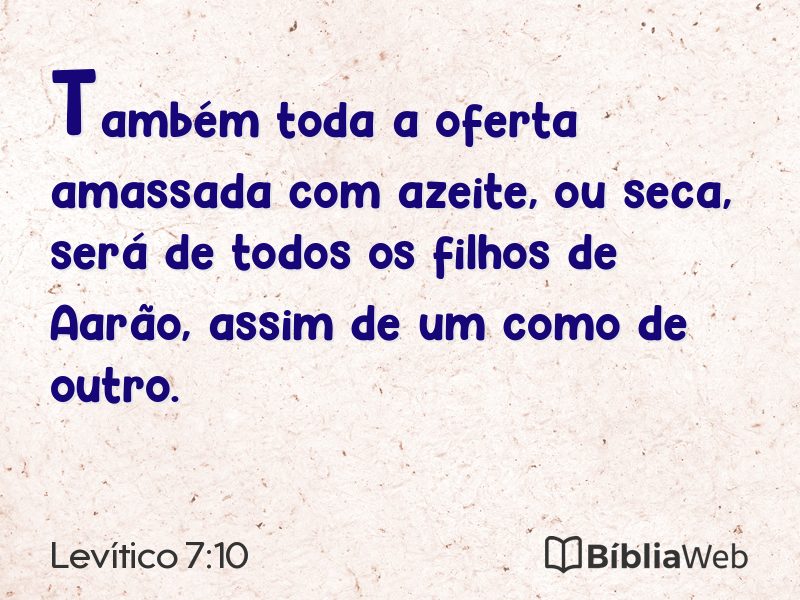 Levítico 7:10 em imagem para compartilhar