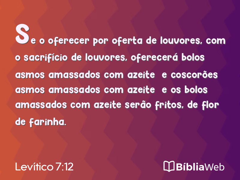 Levítico 7:12 em imagem para compartilhar