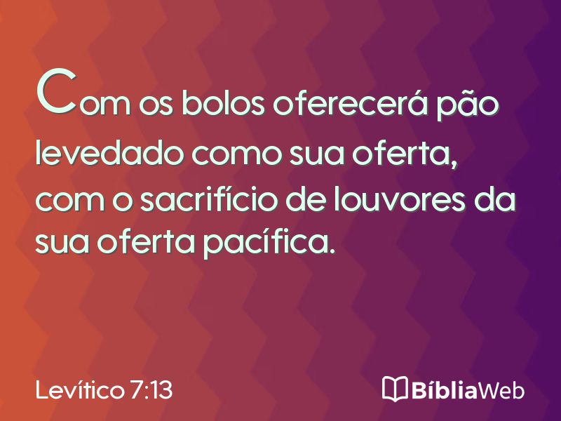 Levítico 7:13 em imagem para compartilhar
