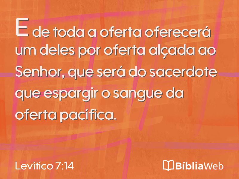 Levítico 7:14 em imagem para compartilhar