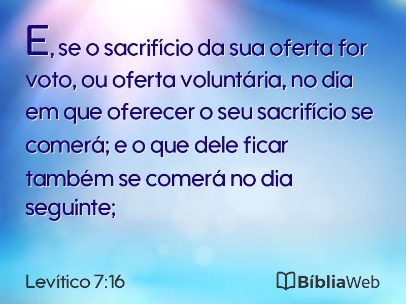 Levítico 7:16 em imagem para compartilhar