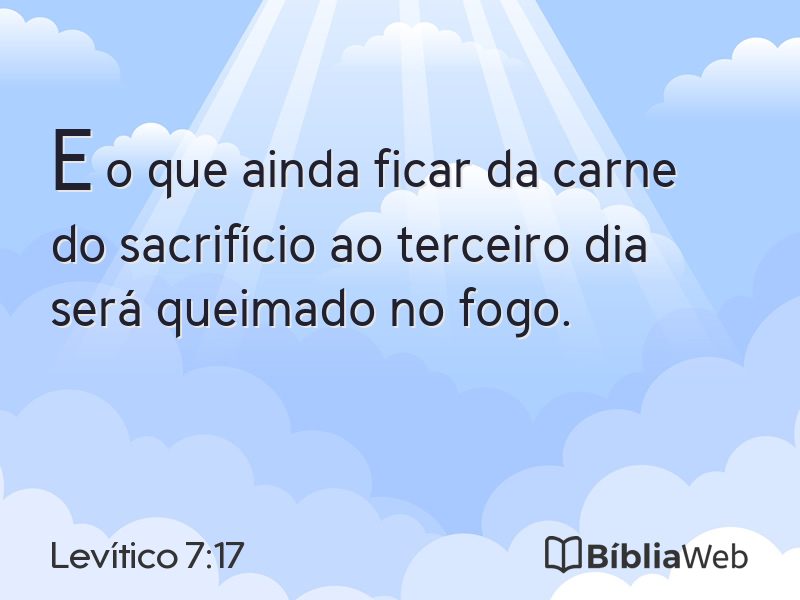 Levítico 7:17 em imagem para compartilhar