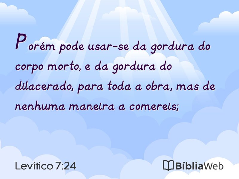 Levítico 7:24 em imagem para compartilhar