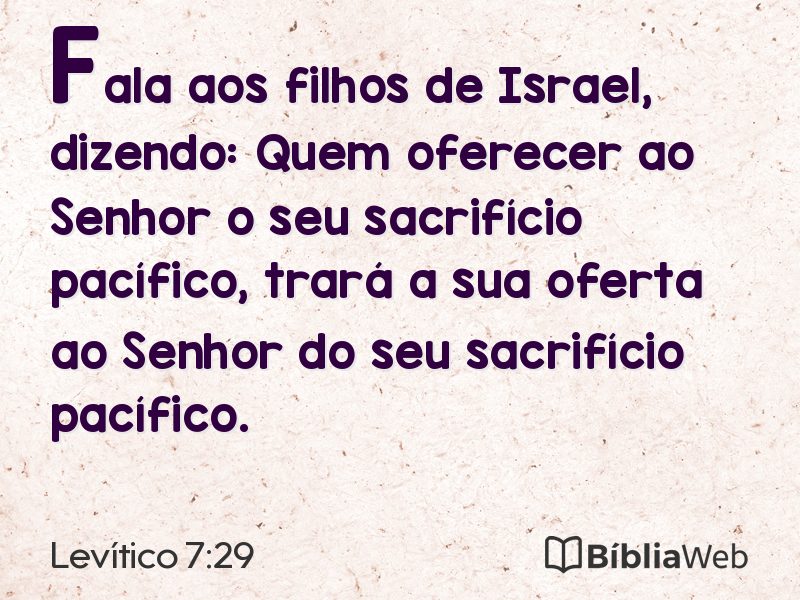 Levítico 7:29 em imagem para compartilhar