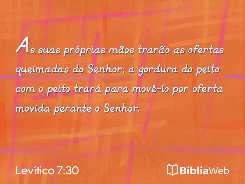 Levítico 7:30 em imagem para compartilhar
