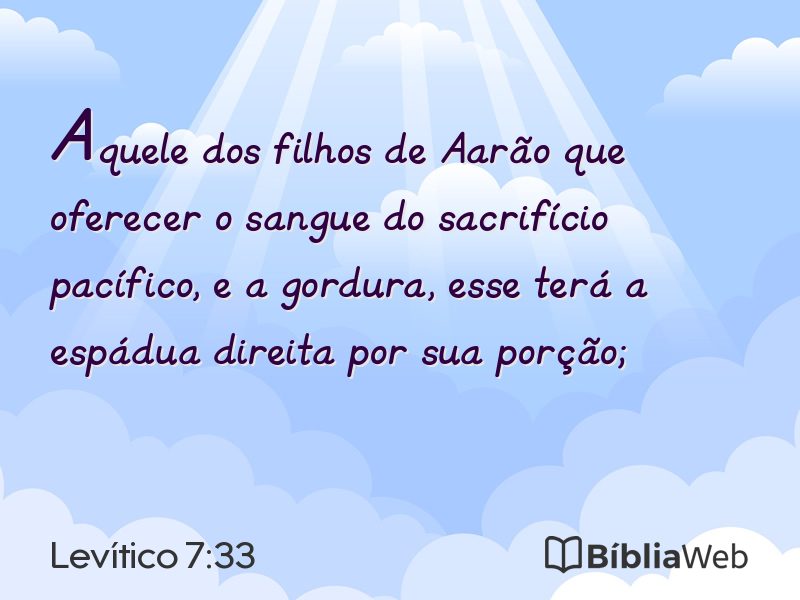 Levítico 7:33 em imagem para compartilhar