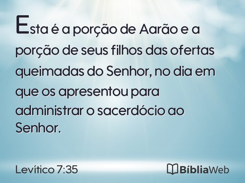 Levítico 7:35 em imagem para compartilhar