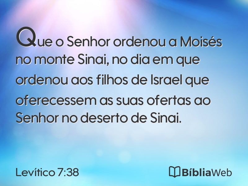 Levítico 7:38 em imagem para compartilhar