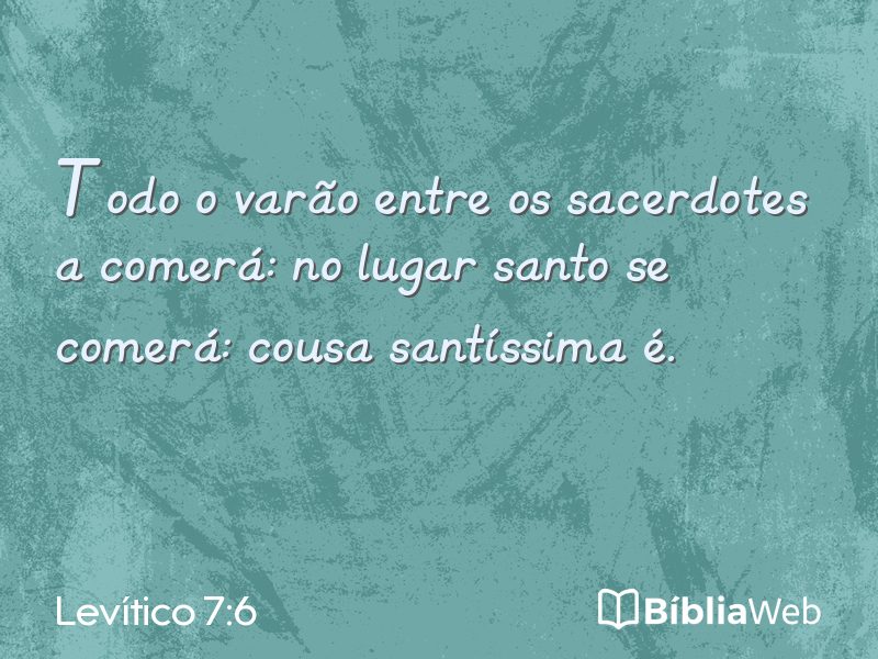 Levítico 7:6 em imagem para compartilhar